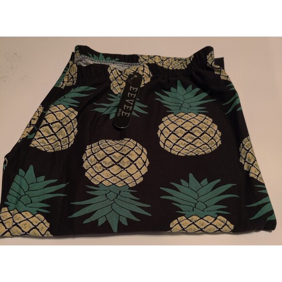 3X-5X/X-Plus‎ Size Women Buttery Soft Green Pineapple Leggings - Picture 4 of 9
